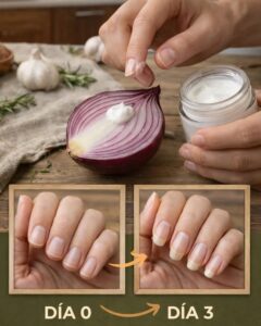 Haz crecer y fortalecer tus uñas con crema de cebolla