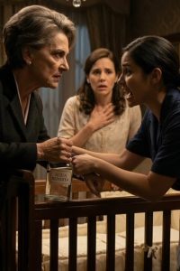 🔥 La suegra quiso rociar “agua bendita” en la cuna del bebé… pero una criada descubrió algo que cambió el destino de toda la familia 🔥 La suegra quiso rociar “agua bendita” en la cuna del bebé… pero una criada descubrió algo que cambió el destino de toda la familia