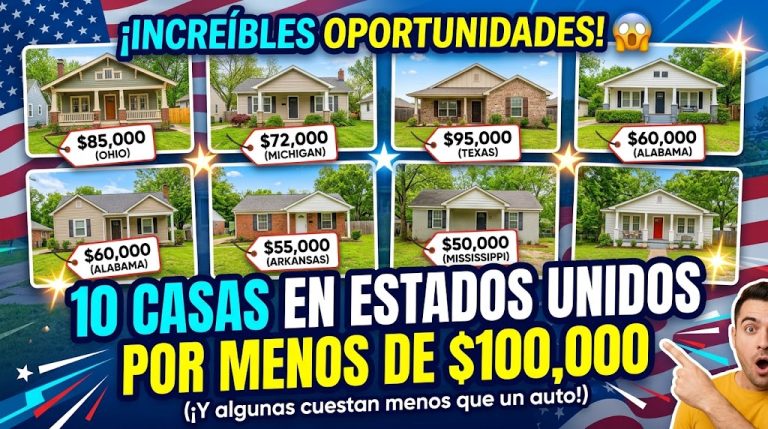 10 casas en Estados Unidos por menos de $100,000 que te van a sorprender 😱