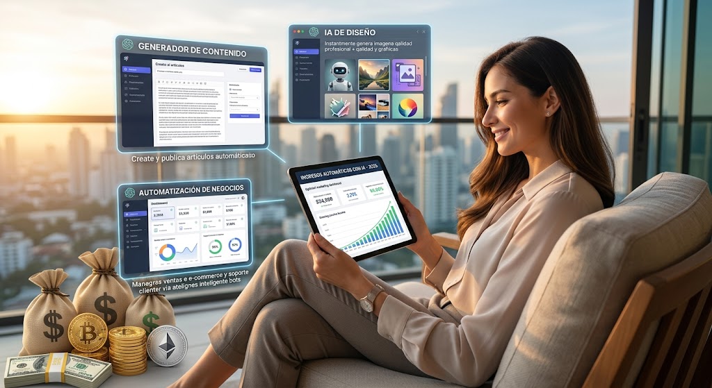 Las mejores herramientas de IA para generar ingresos automáticos en 2026 (sin experiencia)